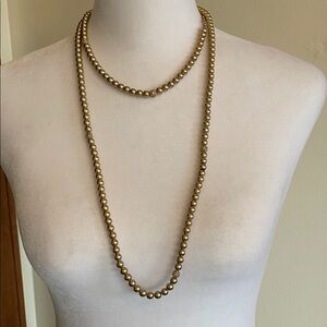 GIVENCHY Gold Crystal Bead 2 Strand Necklace Rare Vintage